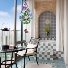 Load image into Gallery viewer, Gnomes and Butterfly Hanging Wind Spinners, Outdoor 3D Metal Sculptures for Garden and Yard Decoration Large Wind Spinner with a 360° Rotating Hook, Gifts for Women Mom Grandma Wife