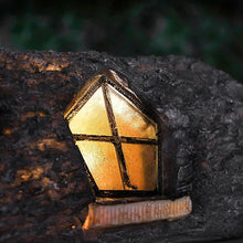 Load image into Gallery viewer, garden mile Solar Powered Light Up Log Fairy House Garden Solar Lighting Indoor Outdoor Ornament Wood Effect Resin Decoration - solar lights outdoor garden