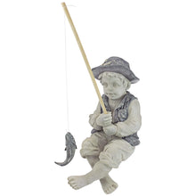 Load image into Gallery viewer, Design Toscano NG32122 Frederic the Little Fisherman of Avignon Boy Fishing Garden Statue, 38 cm, Polyresin, Two Tone Stone