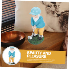 Load image into Gallery viewer, BCOATH Garden Golfing Gnome Statue Resin Gnome Figurine for Outdoor Garden Decor for Patio Balcony and Craftsmanship Realistic Design Fun Home Accent