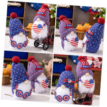 Load image into Gallery viewer, OUNONA 2pcs Independence Day Gnome Doll Ornaments Cartoon Gnome Decor for July Tabletop Home and Garden Decorations