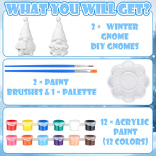Load image into Gallery viewer, Seenelling 2 Pack Winter Gnomes Ready to Paint Your Own Gnome Statues 4'' DIY Winter Unpainted Ceramics Figurines Kit Blank Paintable Ceramics for Art Crafts Winter Christmas Decor