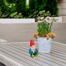 Load image into Gallery viewer, 5.9inch Garden Gnome Middle Finger Tall Resin Funny Garden Gnomes Cheeky Smoking Naughty Gnomes Fade-Resistant Mini Gnomes