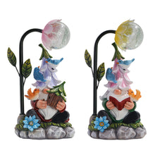 Load image into Gallery viewer, Garden Gnome Solar Light Resin Solar Powered Gnome Garden Ornament Light up Garden Gonk LED Garden Light for Yard Decor Style2 Spring Gardening Tool