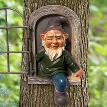 Load image into Gallery viewer, YWHWXB Elf Out The Door Tree Hugger,Garden Gnome Statue,Funny Garden Peeker Sculpture for Yard Garden Porch Decoration (5.9-Inch)