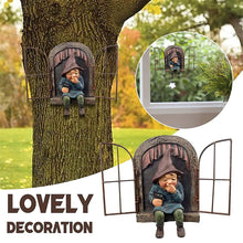 Load image into Gallery viewer, Elf out of Door Garden Tree Hugger, Mini Garden Gnome Tree Sculpture Dwarf Statue Tree Peeker Yard Art for Yard Garden Decoration, Ornament for Indoor Outdoor (Woman)