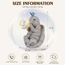 Load image into Gallery viewer, MININOVA Turtle Statues with Solar Light, Gray, Outdoor Decoration