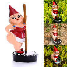 Load image into Gallery viewer, Myqiqi Pole Dancing Gnome Statue Funny Gnome Garden Ornament for Fairy Garden or Home Décor Two Size 12cm and 17cm (RED-S)