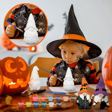 Load image into Gallery viewer, CroBlissful 6 Sets Paint Your Own Ceramic Gnome Statues Ready to Paint Ceramics Paintable Gnome Figurines Unpainted Plaster Arts and Crafts with Brush Palette Paint for Adults (Halloween)
