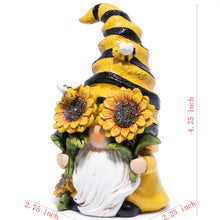 Load image into Gallery viewer, Hodao Spring Bumble Bee Gnome Figurine - Cute Garden Decor with Sunflower Accents, Yellow Bee Statue for Spring Home Table Decor, Unique Gifts for Nature Lovers