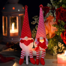 Load image into Gallery viewer, 2PCS Valentines Decorations Gonk with LED Light Gnome Gonk Decorations Mr. and Mrs.Handmade Plush Doll Valentines Scandinavian Tomte Holding Heart Gonk Gifts for Valentine's Day Novelty Table Ornament