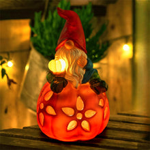 Load image into Gallery viewer, WONDHOME Solar Pumpkin Gnome Garden Statues Outdoor Gnome with LED Lights Decorations for Yard Patio Lawn Porch Mother's Day Halloween Thanksgiving Housewarming Christmas Gardening Gifts for Mom Women