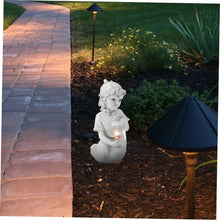 Load image into Gallery viewer, Happyyami Garden Decoration Resin Statue Solar-powered Garden Sculpture Outdoor Décorative Lighting Outdoor Ornament