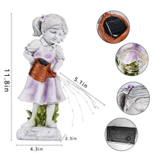 Load image into Gallery viewer, Fairy Garden Statues Outdoor Decor, Angel Figurines with Solar Lights Waterproof Resin Yard Art Sculpture Decoration for Patio, Lawn, Balcony, Mother's Day, Housewarming Gift