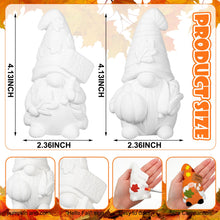 Load image into Gallery viewer, Seenelling 2 Pack Fall Ready to Paint Your Own Gnome Statues 4'' DIY Unpainted Ceramics Gnome Figurines Kit Blank Paintable Ceramics for Classroom Art Crafts Fall Autumn Gnomes Decorations