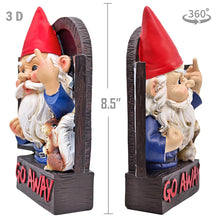 Load image into Gallery viewer, Angry Middle Finger Gnome Garden Statue - Wacky Fantasy Naughty Gnome Figurine Flipping Off Guests - Resin Home Wall Tree Hanging Decor