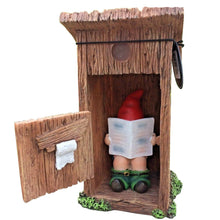 Load image into Gallery viewer, Funny Gnomes Statue, Outdoor Garden Gnomes Inappropriate Naughty Resin Gnome Statue Reading Newspaper in Toilet Funny Gnome Desk Ornaments for Indoor Outdoor Lawn Yard Decor