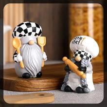 Load image into Gallery viewer, 2 Pack Kitchen Chef Gnomes Farmhouse Decor Christmas Swedish Tomte Gnomes Resin Gnome Figurines Tiered Tray Collectible Tabletop Cooking Decor for Kitchen Home Office