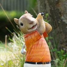 Load image into Gallery viewer, Darthome Golfing Squirrel Ornament Novelty Golf Swinging Animal Golfer Figurine Garden 28cm