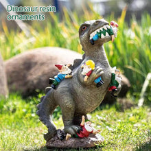 Load image into Gallery viewer, Jetcloud Garden Gnome Ornaments Dinosaur Eating Gnomes Outdoor Decor Funny Gnomes Sculpture Resin Figurine for Patio Decor Garden Art Resin Statue