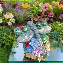 Load image into Gallery viewer, Kraledge Garden Statue, Dragonfly Patio Decor Solar Statue with 10 LED Lights, Resin Dragonfly Figurines Ornament for Balcony, Yard, Lawn Ornament, Perfect Garden Gift