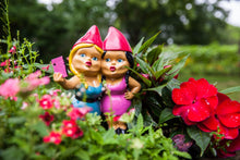 Load image into Gallery viewer, BigMouth Inc. Selfie Sisters Novelty Resin Garden Gnome Ornament | Weatherproof Great for Gardens | This Funny Little Gnome is the Perfect Gi ft | 18.5 cm x 12 cm x 20 cm