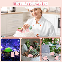 Load image into Gallery viewer, DREMISI 18 Pcs Mini Resin Luminous Pigs Fairy Garden Landscape Aquarium Decoration Potted Plant Decoration Glow in the Dark Miniature Figurines Ornament for DIY Garden Dollhouse Christmas (Light Pink)