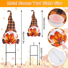 Load image into Gallery viewer, Whaline 2 Pack Fall Gnomes Garden Stakes 3D Gnome Pumpkin Maple Leaf Yard Stake Large Rustic Fall Lawn Sign for Autumn Thanksgiving Home Garden Yard Lawn Patio Backyard Walkway Decorations