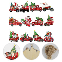Load image into Gallery viewer, Rumyve 24pcs Vintage Santa Claus Wood Hanging Signs Pendant,Christmas Tree Gnome Hanging Decorations,Mini Santa Doll Craft Xmas Tree Decor Party Supplies(Style B)