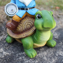 Load image into Gallery viewer, Qyljeiwred Solar Turtles for Outdoors | Solar Turtle Figurine Light with Gnome - Waterproof Tortoise Sculpture for Outdoor Courtyard Poolside Patio Garden Decoration