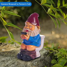 Load image into Gallery viewer, Bygytyo Naughty Resin Gnomes on Toilet Outdoor Garden Gnome Statue Christmas Halloween Garden Decoration Gifts,Suitable for Lawns,Courtyards,Patios,Desks,Gardens,Etc.