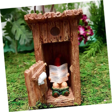 Load image into Gallery viewer, Happyyami Resin Toilet Dwarf Statue Dwarf Design Sculpture for Garden Ornaments Fairy Garden Gnome Decoration