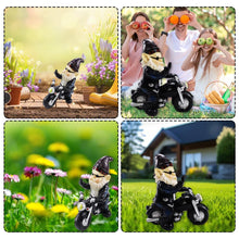 Load image into Gallery viewer, agctrler Biker Gnomes Garden Ornaments, 13 cm Funny Gnome Riding Motorcycle Outdoor Statues, Resin Dwarf Figurine Riding Motorcycle, Waterproof Gnome Figurine for Garden Yard Patio Lawn Decoration