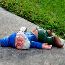 Load image into Gallery viewer, 6.3'' Funny Drunk Garden Gnomes Outdoor Decorations Naughty Yard Dwarf Statues Inappropriate Knomes Sculpture Figurines for Indoor Outside Patio Lawn Porch Landscape Gift (Drunk Gnome Blue)