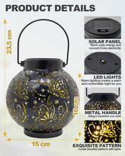 Load image into Gallery viewer, 2025 Newest Solar Lanterns Light, KALAHOL 2 Pack Outdoor Lanterns for Garden with Beautiful Pattern, IP44 Hanging Solar Lights Outdoor Garden for Outside Table Patio Balcony Courtyard