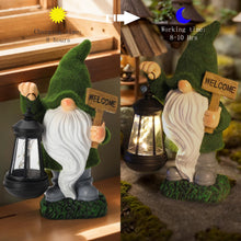 Load image into Gallery viewer, halp·ssfm Garden Gnome Statue Solar Light Outdoor Decorations Figurine Welcome Sign with Lantern Sculpture Garden Decor Lawn Patio Yard Porch Outside Housewarming Gifts for Women Mom Grandma