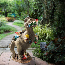 Load image into Gallery viewer, Dinosaur Eating Gnomes Garden ArtDinosaur Eating Gnomes Garden Art,Garden Gnome Statues Outdoor Decor,interesting Garden Garden Ornament Dinosaur Decoration Accessories(big)