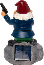 Load image into Gallery viewer, GreenLighting Solar Outdoor Second Amendment Lawn Gnome - Light Up Garden Statue by