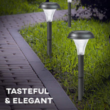 Load image into Gallery viewer, Solar Garden Lights for Outdoor – 10 Brightest Light Set - Transform Your Paths, Garden, Flowerbeds, Borders and Drive - Easy NO Wires Install - Double Waterproof Seal - Stylish Design and 30cm Tall