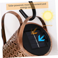 Load image into Gallery viewer, Happyyami 1set Garden Decorative Waterfall Lamp Shepherd Hook Outdoor Art Light for Garden Decoration Patio and Tree Lighting Unique Watering Can Design Battery Not Included