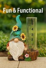 Load image into Gallery viewer, The Bridge Collection Cute Garden Gnome Rain Gauge (Green)