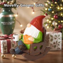 Load image into Gallery viewer, Eremaoy Funny Garden Gnome, Garden Ornaments Outdoor Statue Drinking Coffee Rocking Chair Gnome, Christmas Gnomes Decorations for Yard Home Indoor Outdoor Patio Lawn