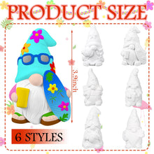 Load image into Gallery viewer, CroBlissful 6 Sets Paint Your Own Ceramic Gnome Statues Ready to Paint Ceramics Paintable Gnome Figurines Unpainted Plaster Arts and Crafts with Brush Palette for Adults