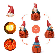 Load image into Gallery viewer, WONDHOME Solar Pumpkin Gnome Garden Statues Outdoor Gnome with LED Lights Decorations for Yard Patio Lawn Porch Mother's Day Halloween Thanksgiving Housewarming Christmas Gardening Gifts for Mom Women