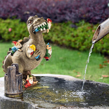 Load image into Gallery viewer, Dinosaur Eating Gnomes Garden ArtDinosaur Eating Gnomes Garden Art,Garden Gnome Statues Outdoor Decor,interesting Garden Garden Ornament Dinosaur Decoration Accessories(big)