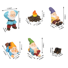 Load image into Gallery viewer, Gnomes Fairy Resin Statues Miniature Fairy Garden Accessories Mini Dwarf Figurine Fairy Miniature Ornament DIY Kit Micro Landscape Ornaments for Outdoor Indoor Patio Yard Lawn Fairy Garden Ornament