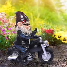 Load image into Gallery viewer, Biker Gnomes Garden Ornaments 13 cm Funny Gnome Riding Motorcycle Outdoor Statues Resin Garden Gnomes Figurines for Patio Lawn Yard Art Decoration
