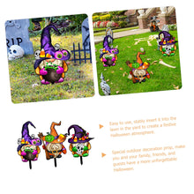 Load image into Gallery viewer, BESPORTBLE 3pcs Halloween Gnome Signs Festive Outdoor Acrylic Decorations for Lawn Garden Halloween Stake Decor for Boys and Girls Adults