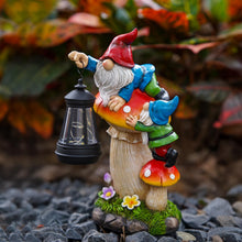 Load image into Gallery viewer, C&Y&G&X Solar Garden Gnome, Mushroom Design with Bright Solar Lantern,Cute Gnome Garden Decor