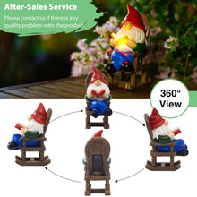 Load image into Gallery viewer, Solar-Powered LED Garden Light - Reading Gnome Statue with Book, Outdoor Decor for Patio, Yard & Lawn Ornaments, Solar Gnome Gifts for Adults